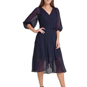 DKNY Navy Chiffon Dress